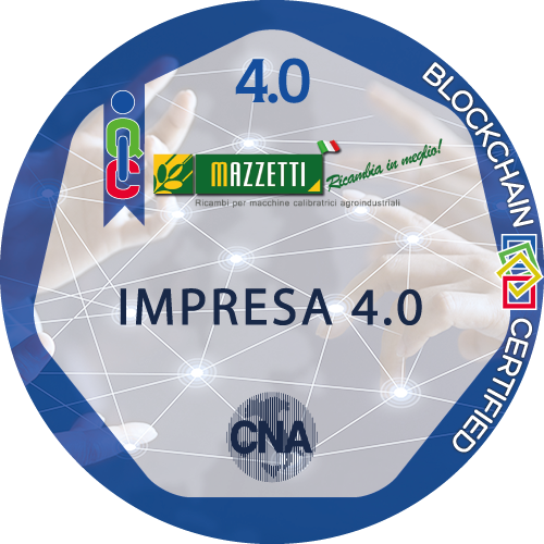 Certificato Impresa CNA 4.0 Ready rilasciato MAZZETTI S.A.S. di Mazzetti Monica & C