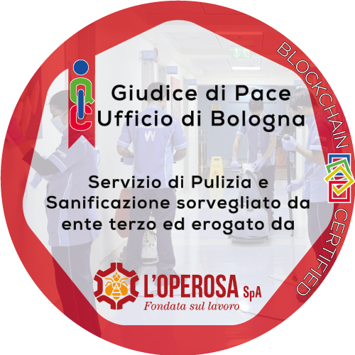 Certificato Pulizia e Sanificazione in ambiente di lavoro rilasciato Giudice di Pace - Ufficio di Bologna