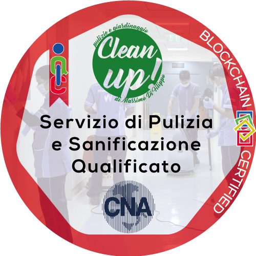 Certificato Pulizia e Sanificazione in ambiente di lavoro rilasciato Clean Up Pulizie e Giardinaggio