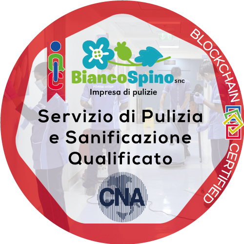 Certificato Pulizia e Sanificazione in ambiente di lavoro rilasciato Biancospino S.n.c.