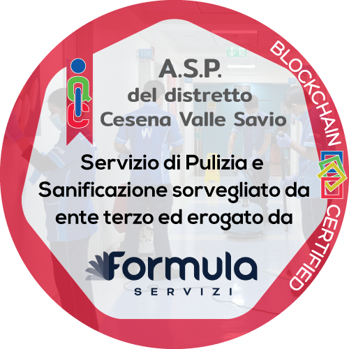 Certificato Pulizia e Sanificazione in ambiente di lavoro rilasciato A.S.P. del distretto Cesena Valle Savio
