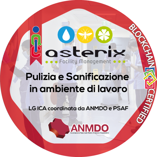 Certificato Pulizia e Sanificazione in ambiente di lavoro rilasciato Asterix S.r.l.