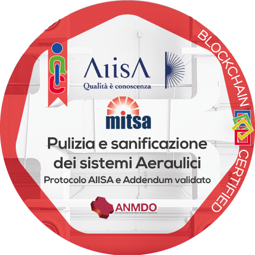 Certificato Pulizia e Sanificazione dei Sistemi Aeraulici  rilasciato MITSA s.r.l.