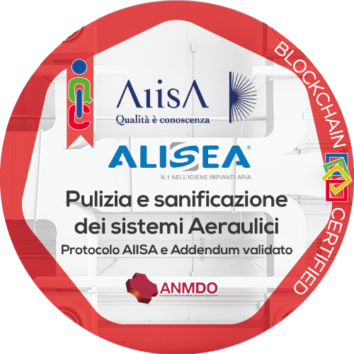 Certificato Pulizia e Sanificazione dei Sistemi Aeraulici  rilasciato Alisea Srl