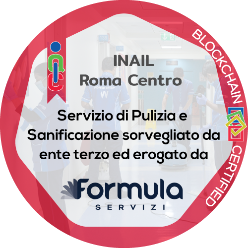 Certificato Pulizia e Sanificazione in ambiente di lavoro rilasciato INAIL - Roma Centro
