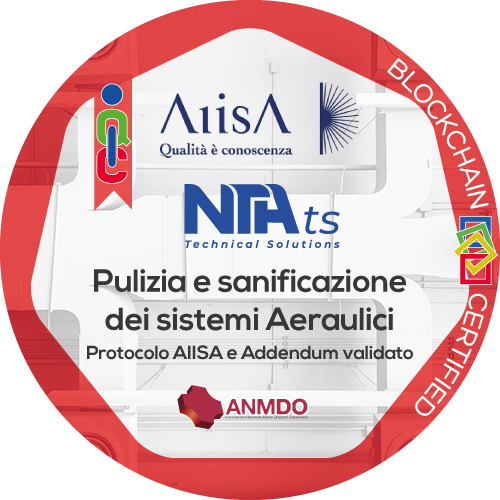 Certificato Pulizia e Sanificazione dei Sistemi Aeraulici  rilasciato NTA Technical Solutions S.r.l.