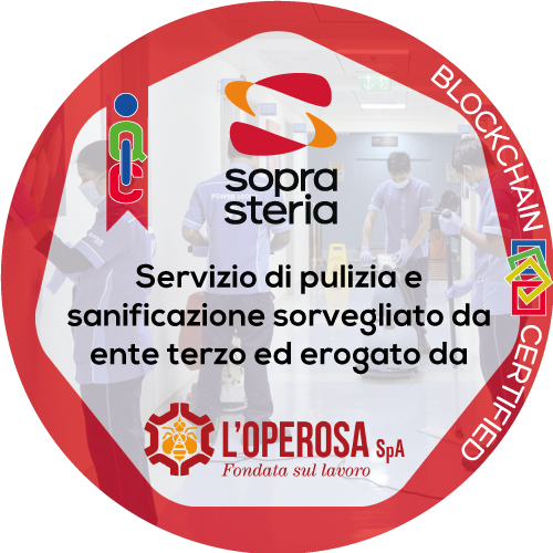 Certificato Pulizia e Sanificazione in ambiente di lavoro rilasciato Sopra Steria Group Spa