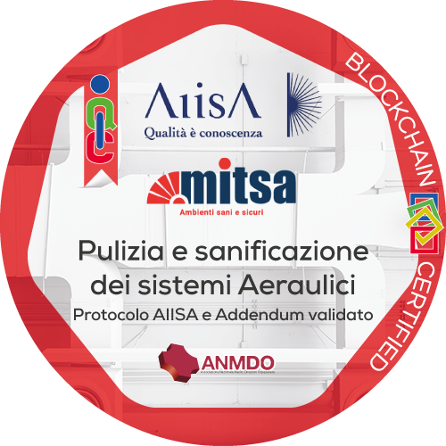 Certificato Pulizia e Sanificazione dei Sistemi Aeraulici  rilasciato MITSA s.r.l.